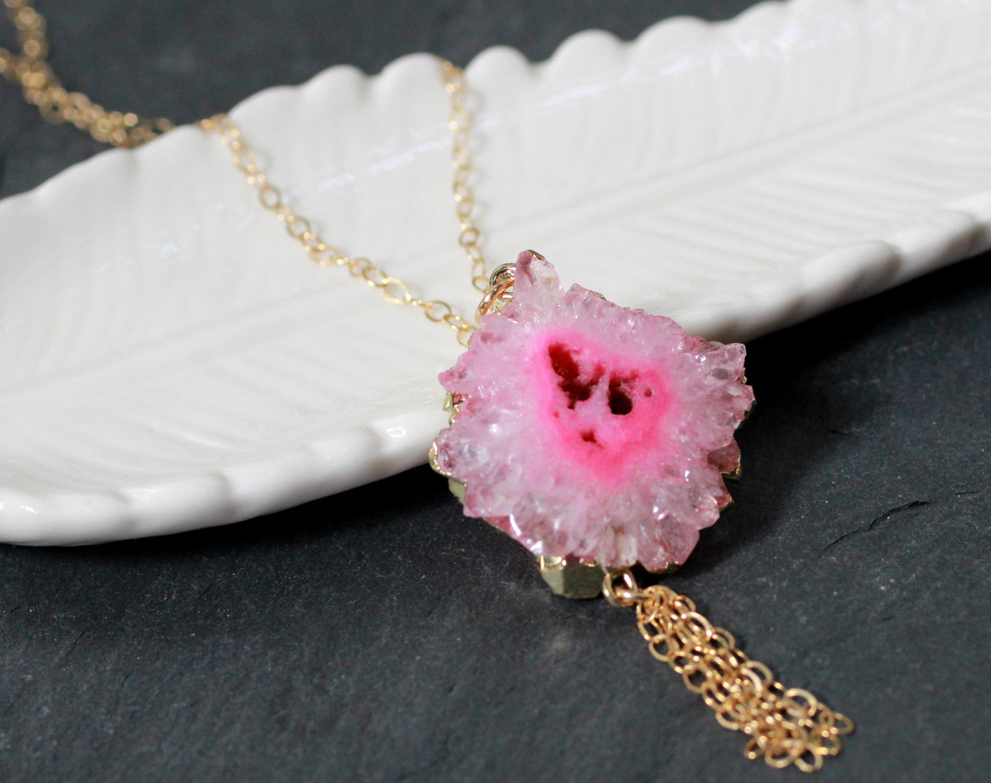 Raw Stone Solar Quartz Necklace