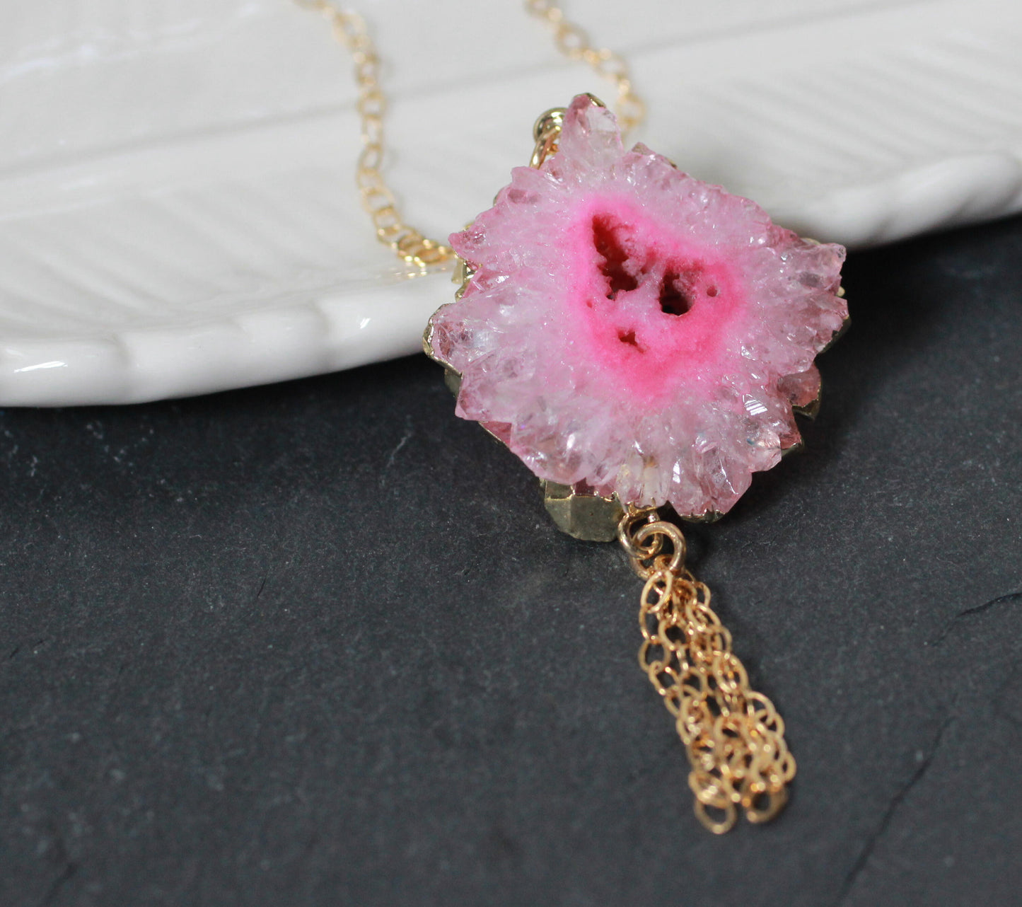 Raw Stone Solar Quartz Necklace