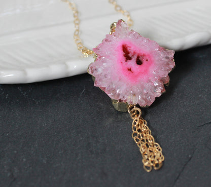 Raw Stone Solar Quartz Necklace