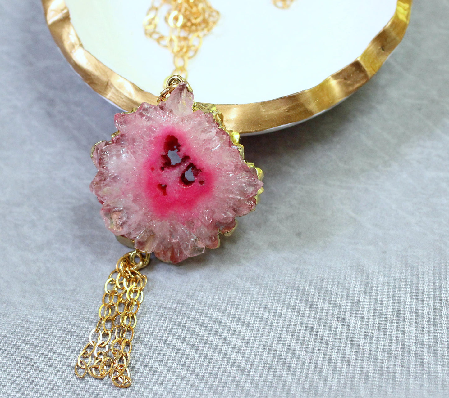 Raw Stone Solar Quartz Necklace