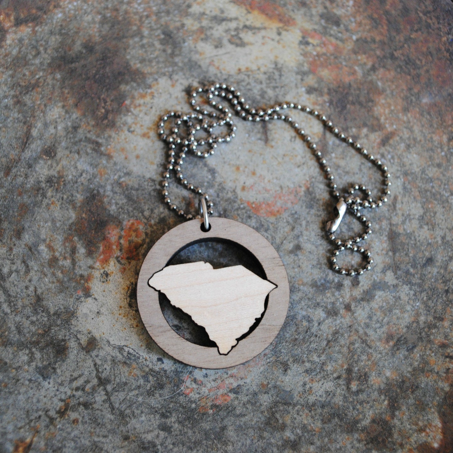 Wooden South Carolina State Necklace