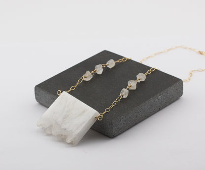 White Raw Crystal Necklace