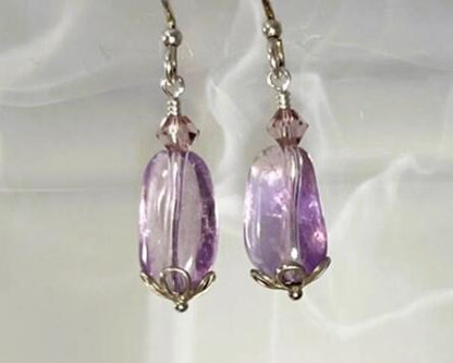 Amethyst Beaded Necklace with Sterling Heart Clasp