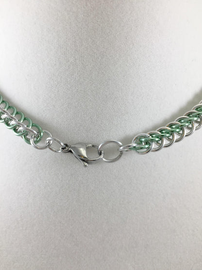 Fairy Pendant Necklace, Half Persian Chainmaille, Nickel Free, 18-26 Inch