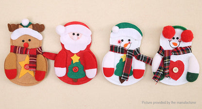 4 Pcs WHite Santa Cutlery Holder Christmas Decor