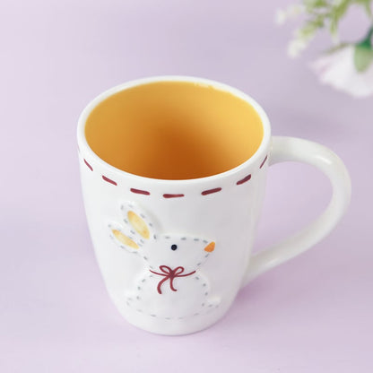 High temperature relief three-dimensional cartoon rabbit mug and spoon set