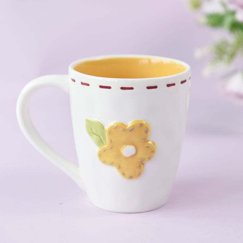 High temperature relief three-dimensional cartoon rabbit mug and spoon set