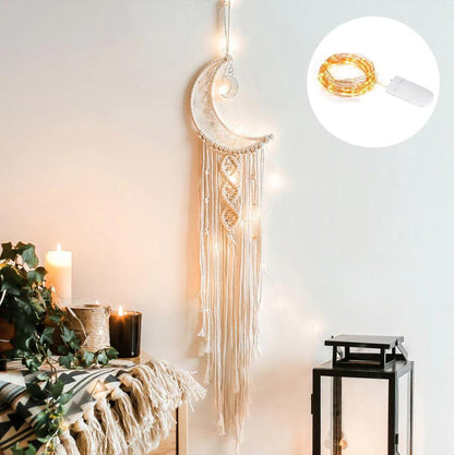 Star Moon Sun Macrame Dream Catcher Boho Home Wall Decor