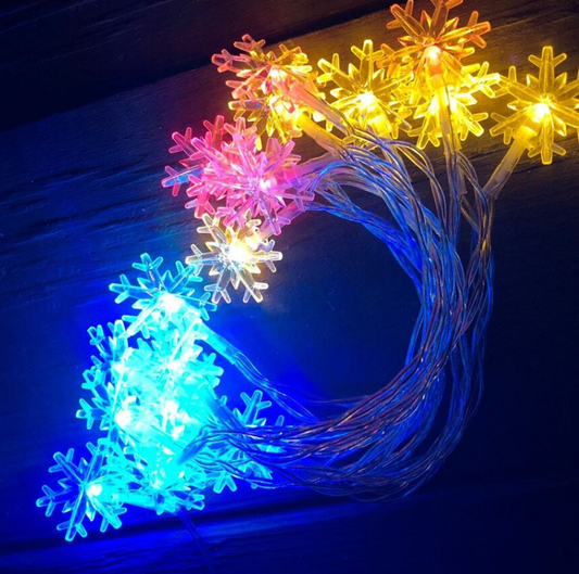 Stars Snowflake Christmas Lights Strings Electronic Lights Hanging Strings