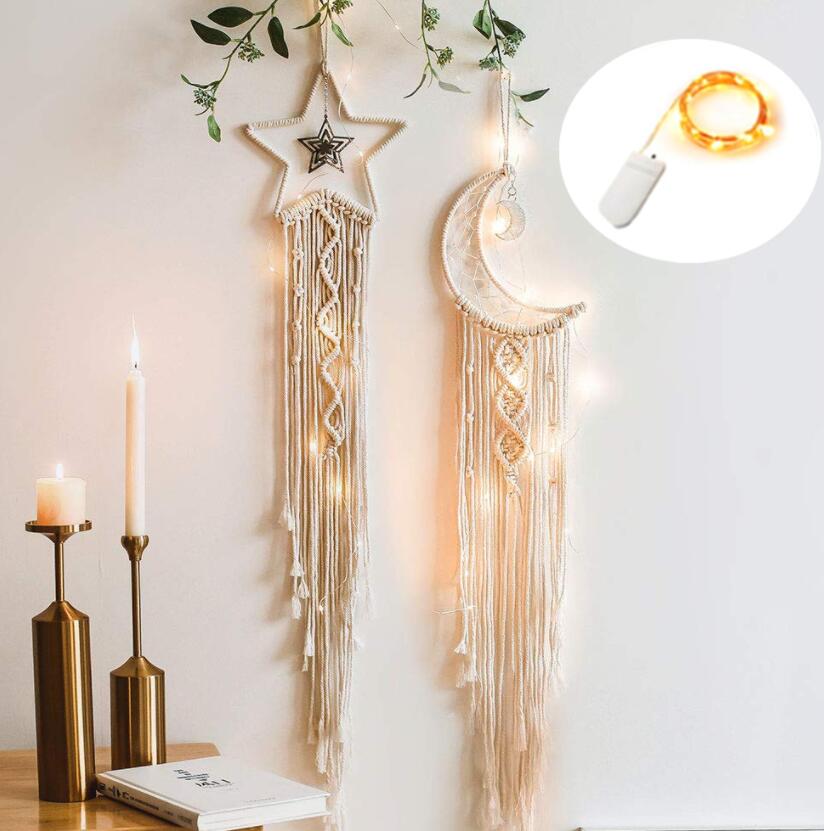 Star Moon Sun Macrame Dream Catcher Boho Home Wall Decor