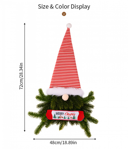 Christmas Decorations - No-face Doll Tree Hanging Ornaments, Christmas Elf Floral Wreath, Holiday Hanging Ornament