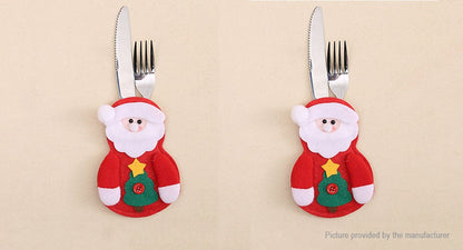 Santa Claus/Snowman Heart Cutlery Tableware Holder Christmas Decor