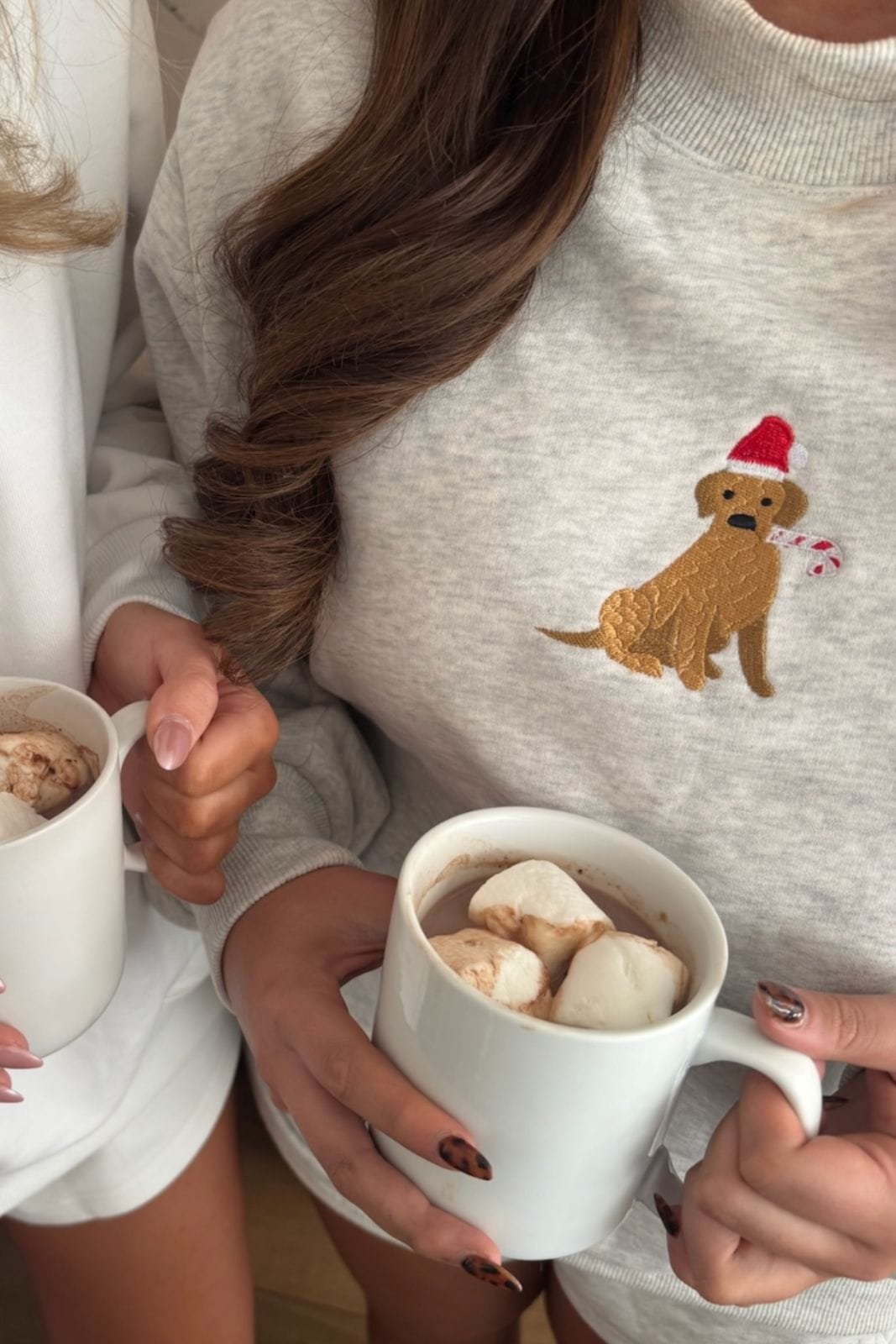 Mockneck Santa Paws Pullover - Heather Grey