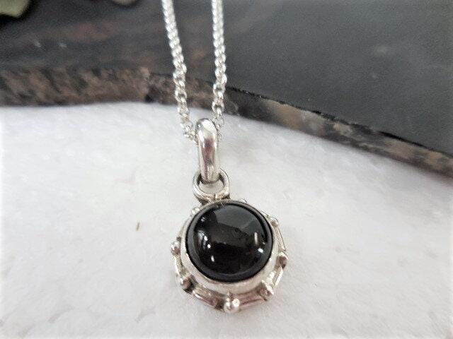Black onyx pendant necklace, 925 sterling silver pendant with black onyx on sterling silver rolo chain, Unique Necklace, Gift for Her