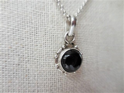 Black onyx pendant necklace, 925 sterling silver pendant with black onyx on sterling silver rolo chain, Unique Necklace, Gift for Her