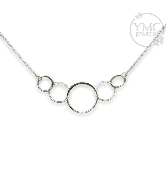 50th Gift for Women,50th Birthday Gift,Five circles for 50th Birthday,Fifty and Fabulous Gift Ideas,Interlocking circle necklace,