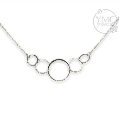 50th Gift for Women,50th Birthday Gift,Five circles for 50th Birthday,Fifty and Fabulous Gift Ideas,Interlocking circle necklace,