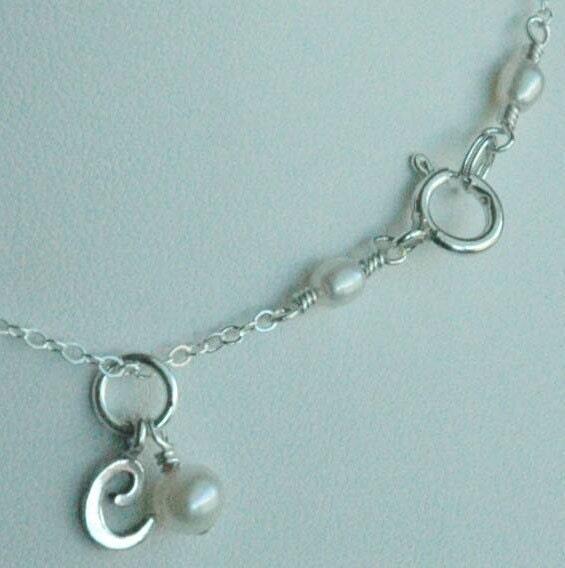 Monogram Personalized Baby Initial Birthstone Necklace,Dainty Initial Necklace,Birthstone Necklace,Flower Girl Personalized Initial Necklace