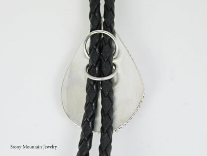 Blue Lace Agate Bolo Tie, Handmade Bolo Tie for Men or Women, Sterling Silver Bolo Tie, Wedding Bolo Tie, Unique Western Bolo Tie
