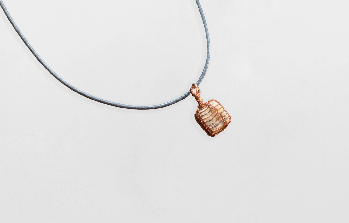 Jasper Necklace, Copper Wire Wrapped Pendant, Anniversary Gift for Wife, Witch Necklace