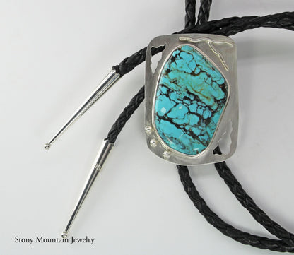 Turquoise Bolo Tie, Custom Handmade Wedding Bolo Tie, Unique Sterling Silver Bolo Tie for Men & Women, Western Bolo Tie, Mens Jewelry
