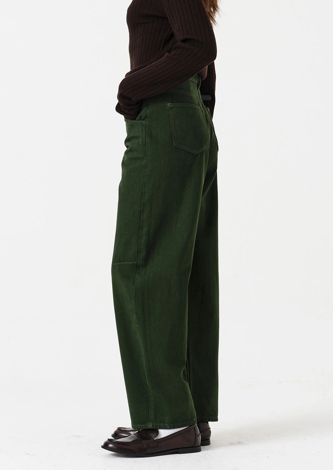 Nina Barrel Leg Jean in Dark Pine