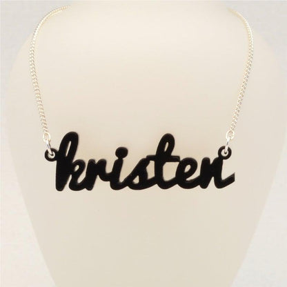 Medium Acrylic Name Necklace, 5/8 Inch Height