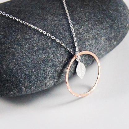 Circle of Life necklace with Leaf