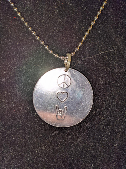 Peace Love Rock n Roll Necklace