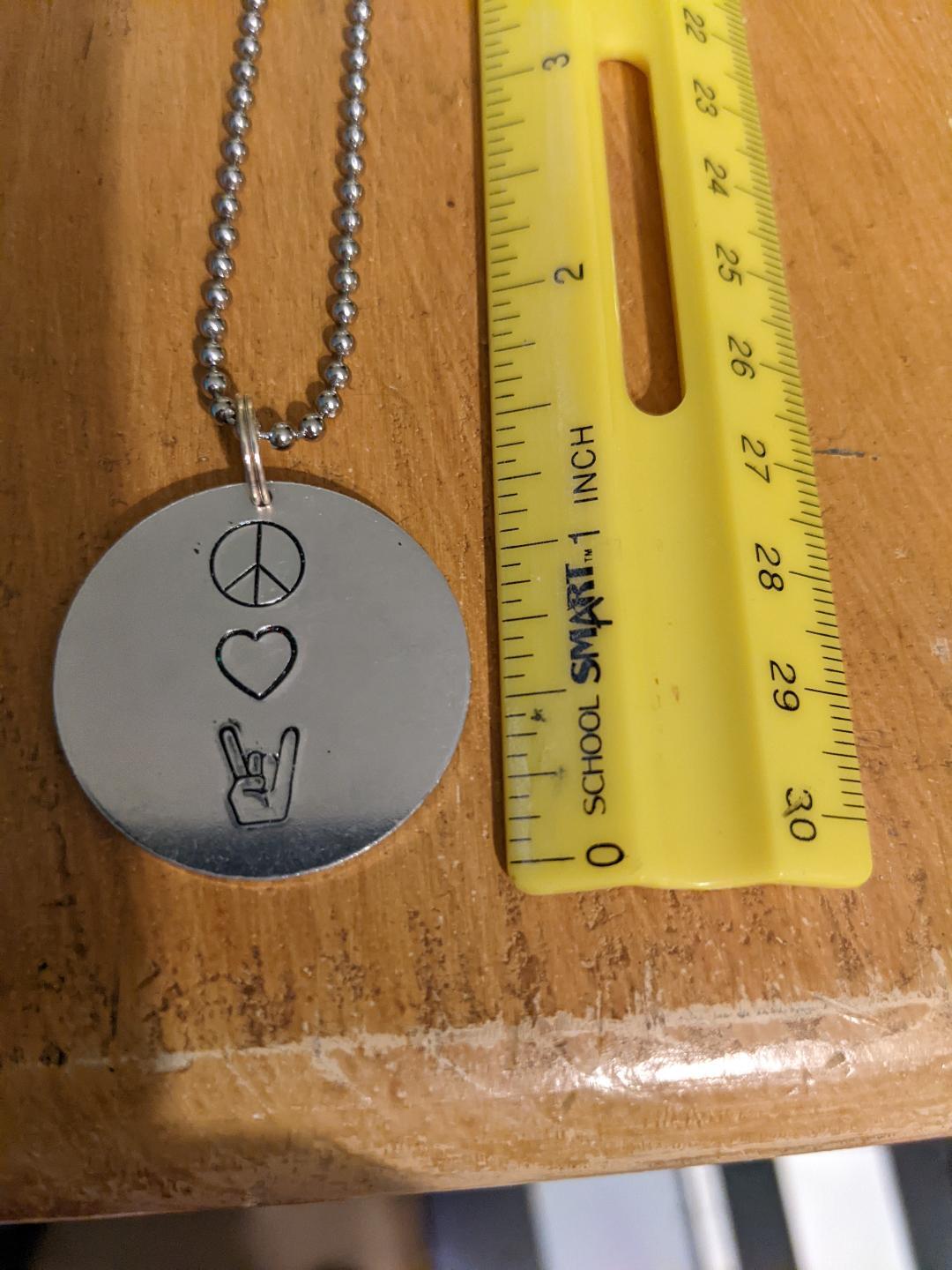 Peace Love Rock n Roll Necklace